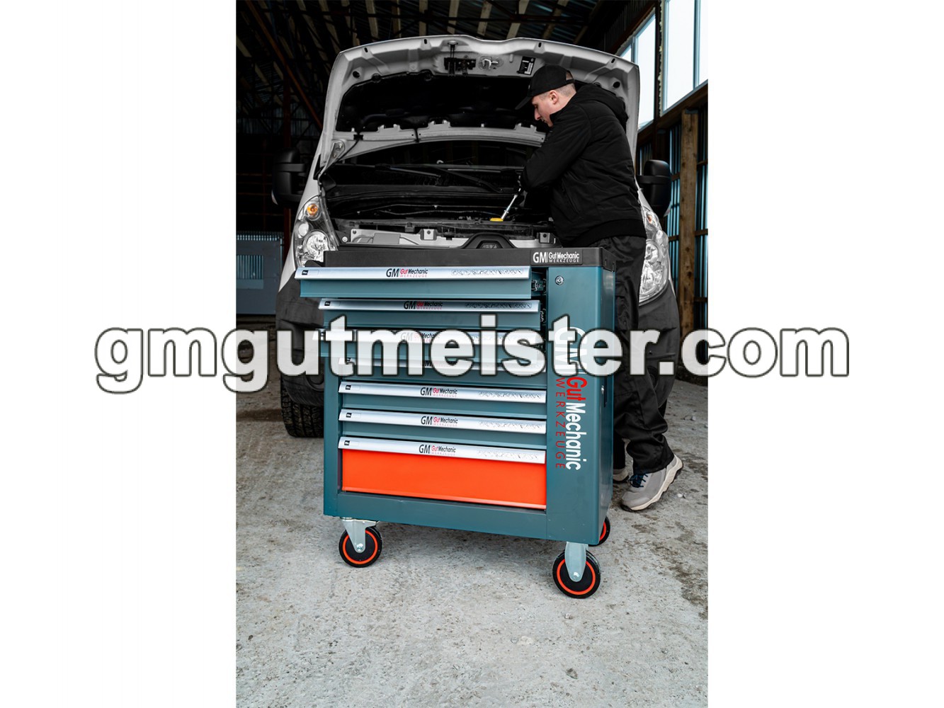 ШАФА-ВІЗОК ДЛЯ ІНСТРУМЕНТІВ GUT MECHANIC 7 ШУХЛЯД 900*770*460MM (ПЛАСТМАСОВИЙ СТІЛ, НА ЗАМОК) TTS00770 - фото 13